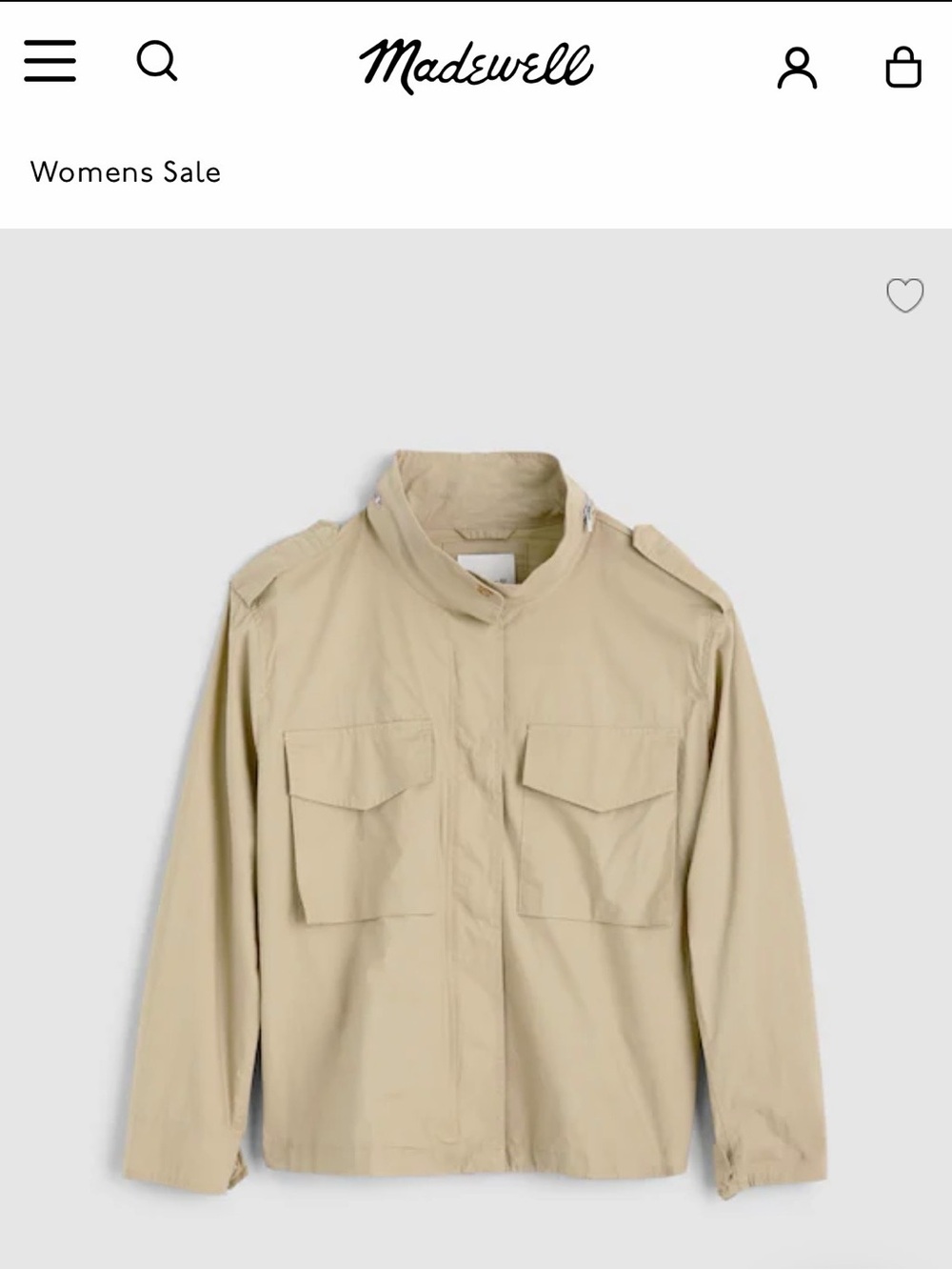 Madewell Light Beige Utility Jacket with Chest Flap Pockets